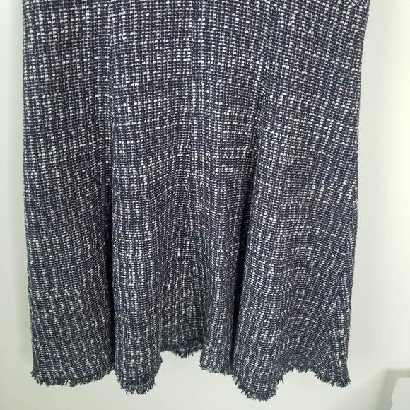 Rebecca Taylor Frayed Trimmed Tweed Fit & Flare Midi Dress Size 10 Preppy Office - Picture 15 of 16